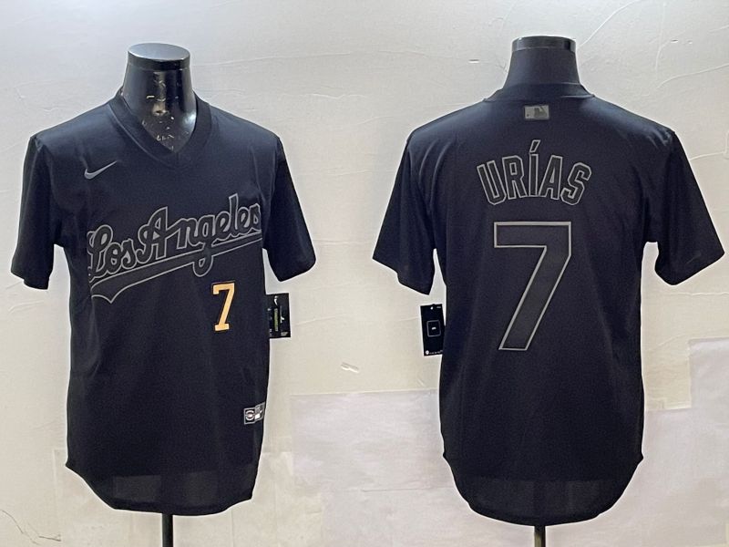 Men Los Angeles Dodgers #7 Urias Black Throwback Game 2025 Nike MLB Jersey style 02256->los angeles dodgers->MLB Jersey